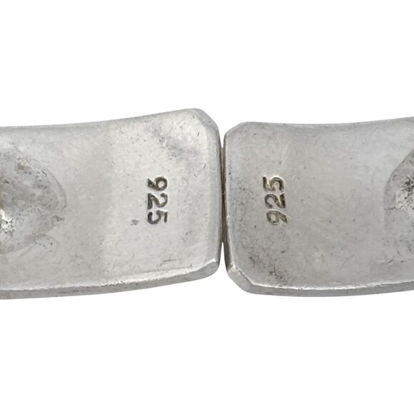 Vintage Sterling Silver 925 Black Enamel Rectangular Earrings - Picture 5 of 7